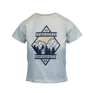Women's, Utah State, Canyon, White, Cropped, T-Shirt